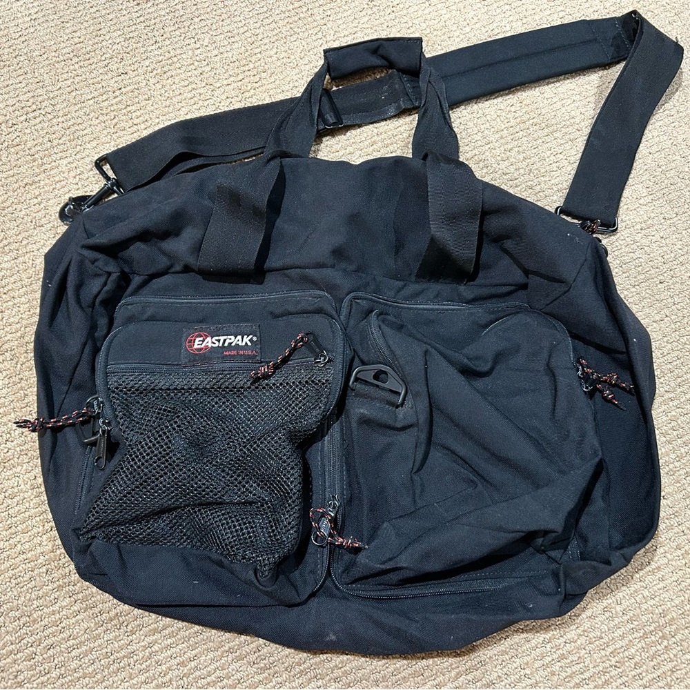 EASTPAK brand duffel bag, Made in the USA. Black, vintage style! Great condition